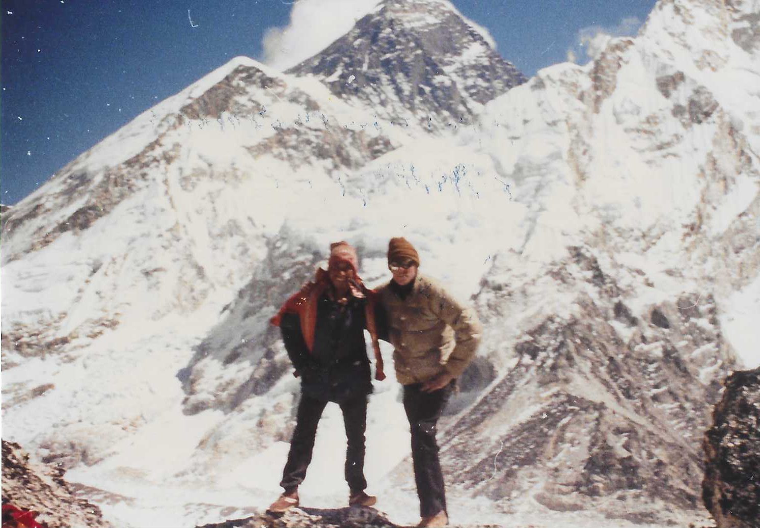 View of Mount Everest from summit of Mount Kala Patthar (elevation 18.519 feet)